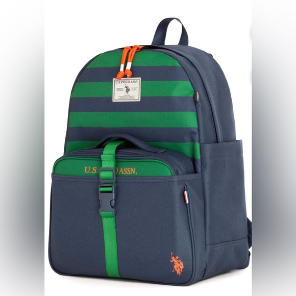 US Polo Assn Backpack, Waterproof Lunch Bag and Pencil Case for Kids, Navy Blue - Picture 6 of 12
